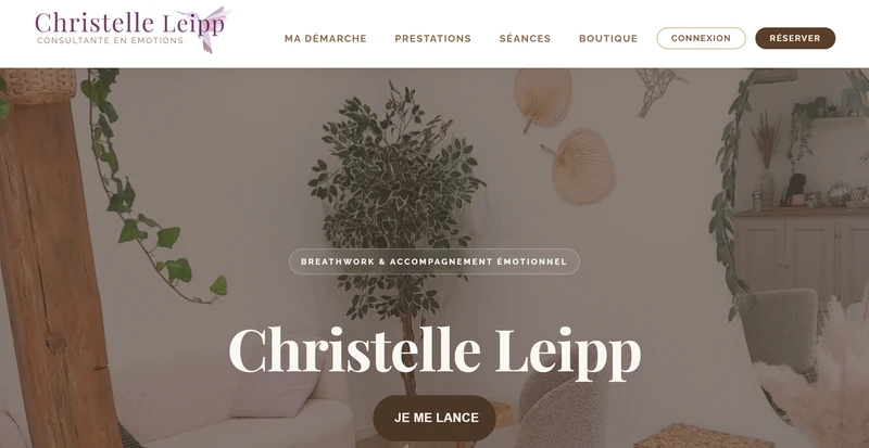 La page de Christelle Leipp, praticienne breathwork, sur Otium Forge